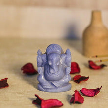 Load image into Gallery viewer, Calming Angelite Gemstone Ganesha Showpiece
