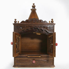 Load image into Gallery viewer, Traditional Wood Pooja Mandir with Doors
