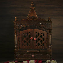 Load image into Gallery viewer, Traditional Wood Pooja Mandir with Doors
