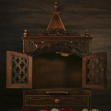Load image into Gallery viewer, Traditional Wood Pooja Mandir with Doors
