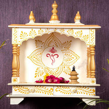 Load image into Gallery viewer, White &amp; Gold Rajasthani Pooja Mandir
