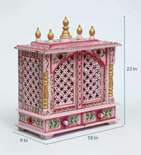 Load image into Gallery viewer, Pink Sheesham Wood Puja Mandir
