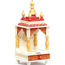 Load image into Gallery viewer, Small White &amp; Red Sheesham Wood Puja Mandir
