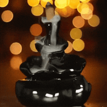 Load image into Gallery viewer, Glossy Black Backflow Smoke Waterfall Dhoop Burner
