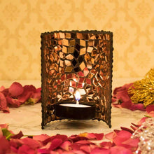 Load image into Gallery viewer, Bedazzling Mirror-Studded Reflective Black Tealight/Candle Holder
